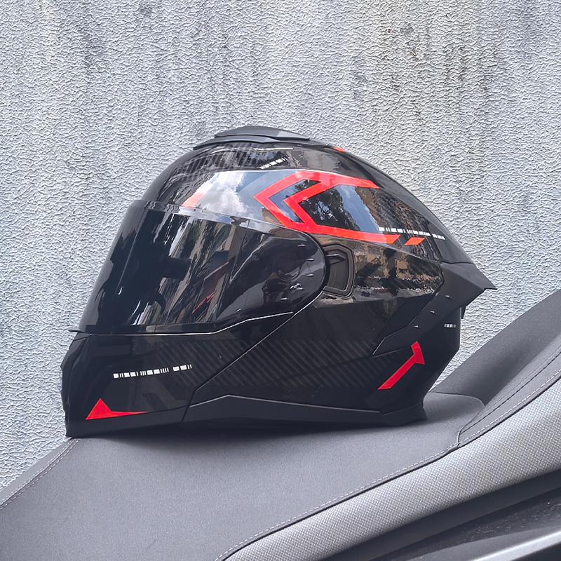 LVS motorcycle off-road helmet racing double lens flip open helmet DOT