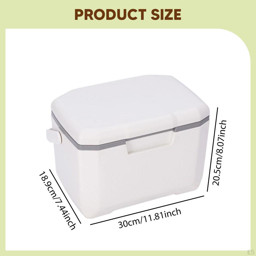 Insulated Portable Chiller 6L Leakproof with Handle Ice Retention Chest Box Outdoor for Grill