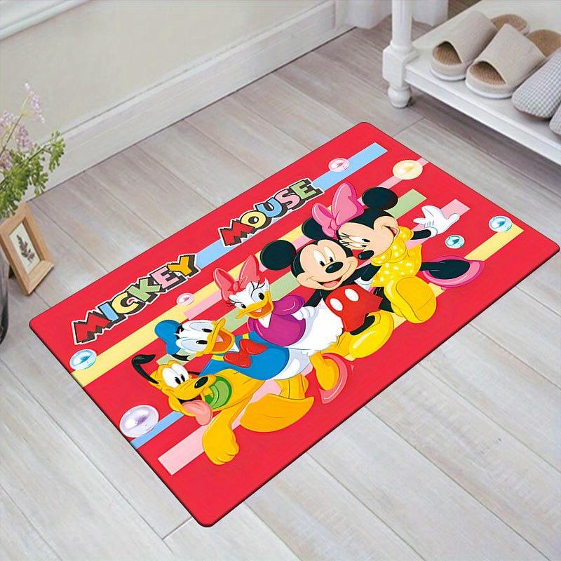 1ks Koberec s motivem Disney Mickey Mouse a Minnie, Kusový koberec, Protiskluzový koberec, Ručně pratelná podložka pod nohy, Vhodné pro obývací pokoj, ložnici, bytový dekor