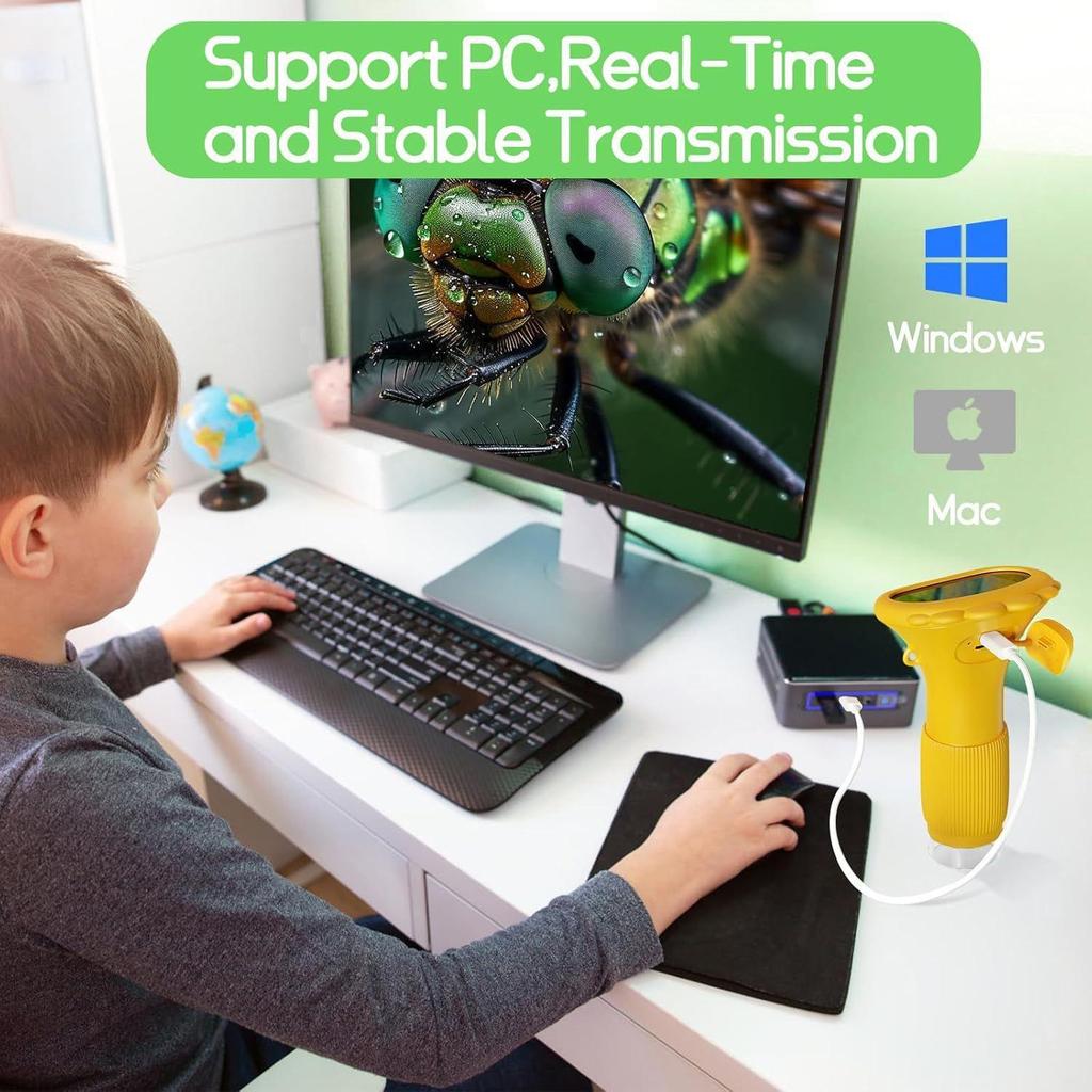 In-Stock Portable HD Children's Microscope for Science Education and Student Experiments