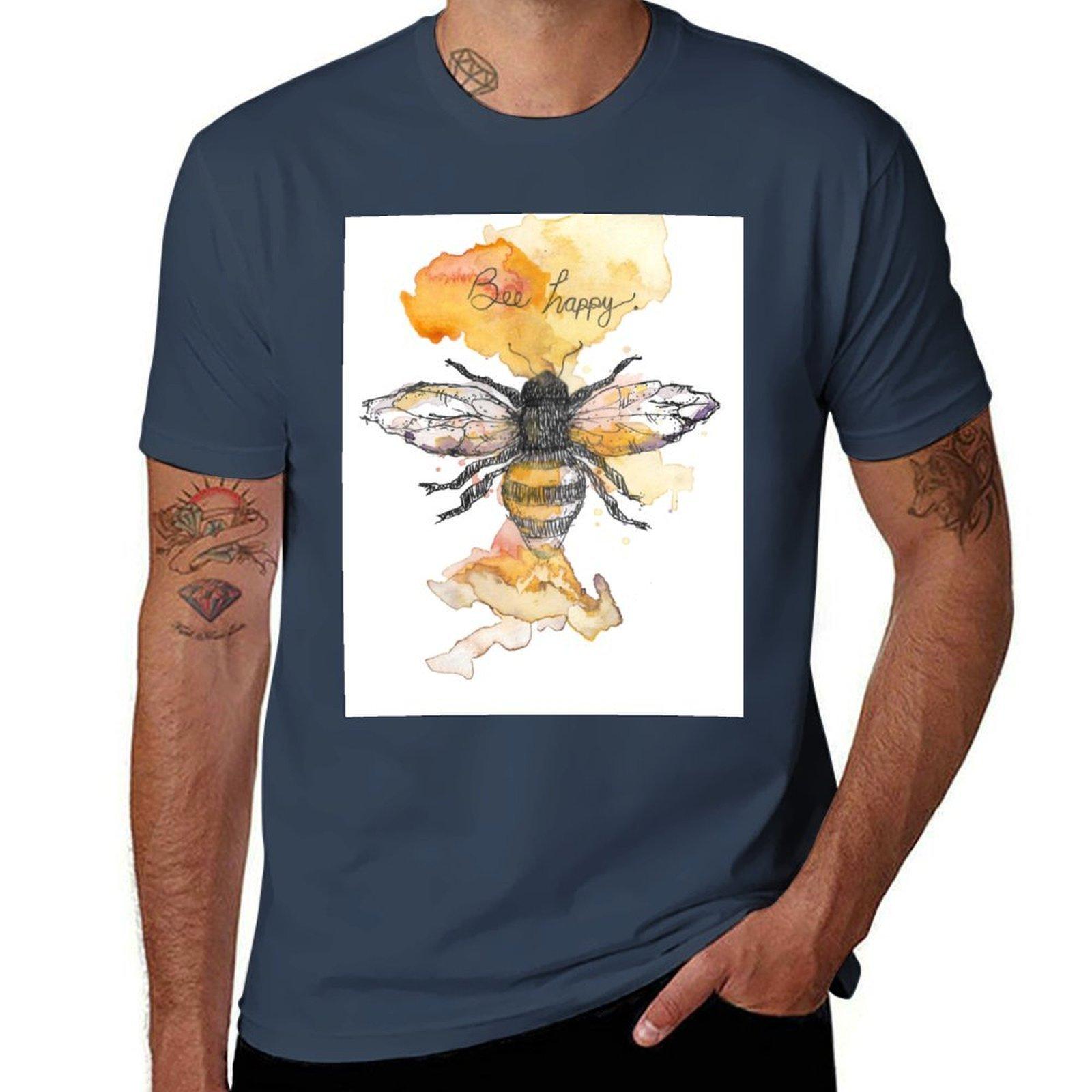 Bee Happy Tshirt Breathable Mesh Panel Tshirt S