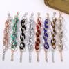 Accessories, Acrylic Leopard Geometric Colored Aluminum Chain Bracelet, Hip Hop Rough Jewelry For Women