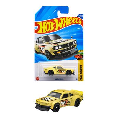 Hot Wheels Mazda RX-3 Basic Car Toy Mini Vehicle Yellow JFN50 Ages 3 and Up