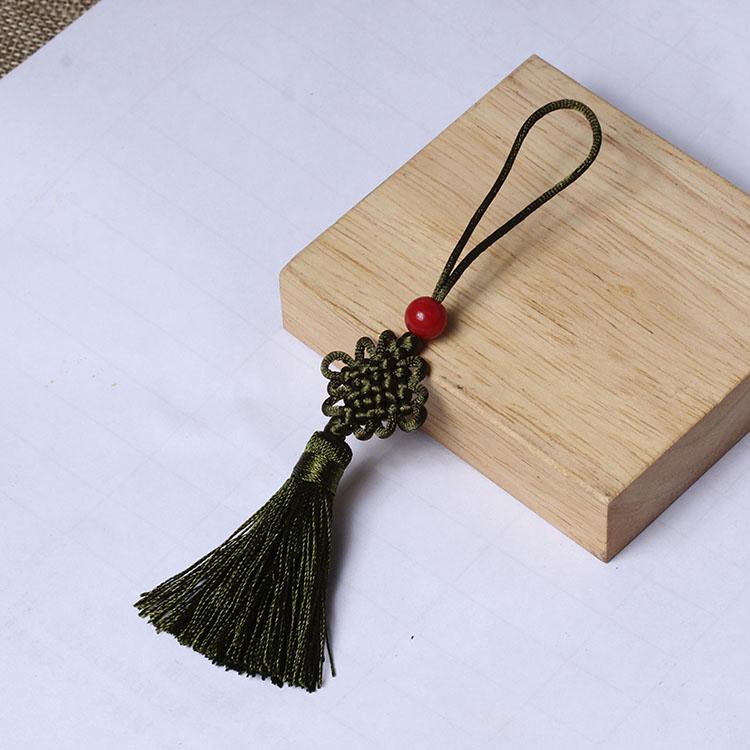 Mini Chinese Knot 7-Strand Braided Tassel Bookmark Pendant