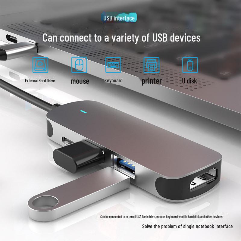 

Док-станция для ноутбука USB-C 4-в-1: Концентратор, разветвитель и удлинитель Four in One