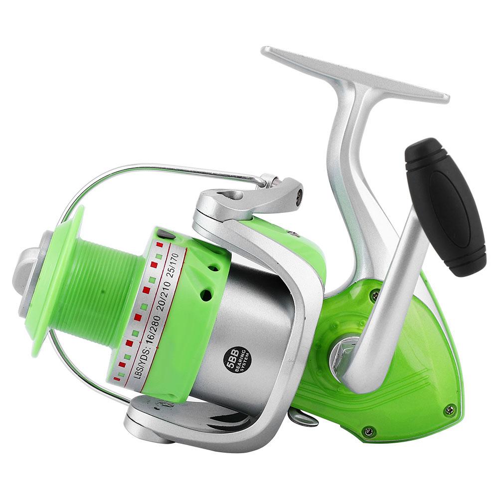 

Fish Lure Spinning Fishing Reel Live Liner Bait Accessory with Metal Handle Green YH30