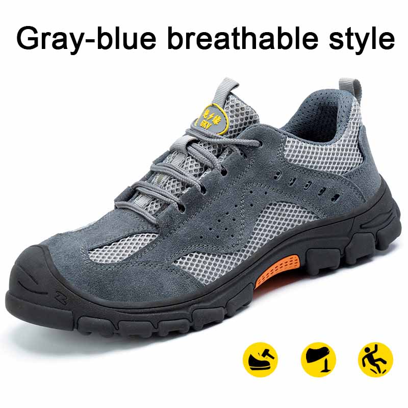 

Oulylan Summer New Unisex Safety Shoes Men Work Sneakers Indestructible Safety Boots Women Shoes Men Steel Toe Shoes Sport Style 46