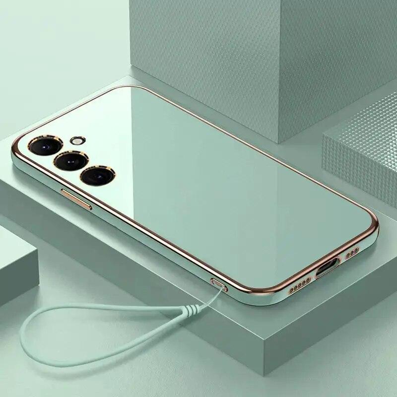 For Samsung M52 5G Case Galaxy M14 Luxury Square Plating SM-M526B SM-M146B Phone Case ShockProof Soft TPU Silicone Back Cover