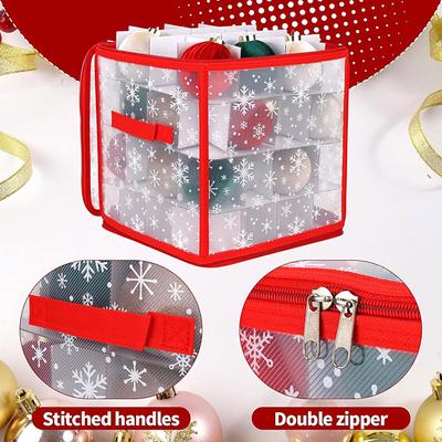 Waterproof Christmas Ornament Storage Box 36-Slot Christmas Ball Storage Box With Partition Board Christmas Decoration Container