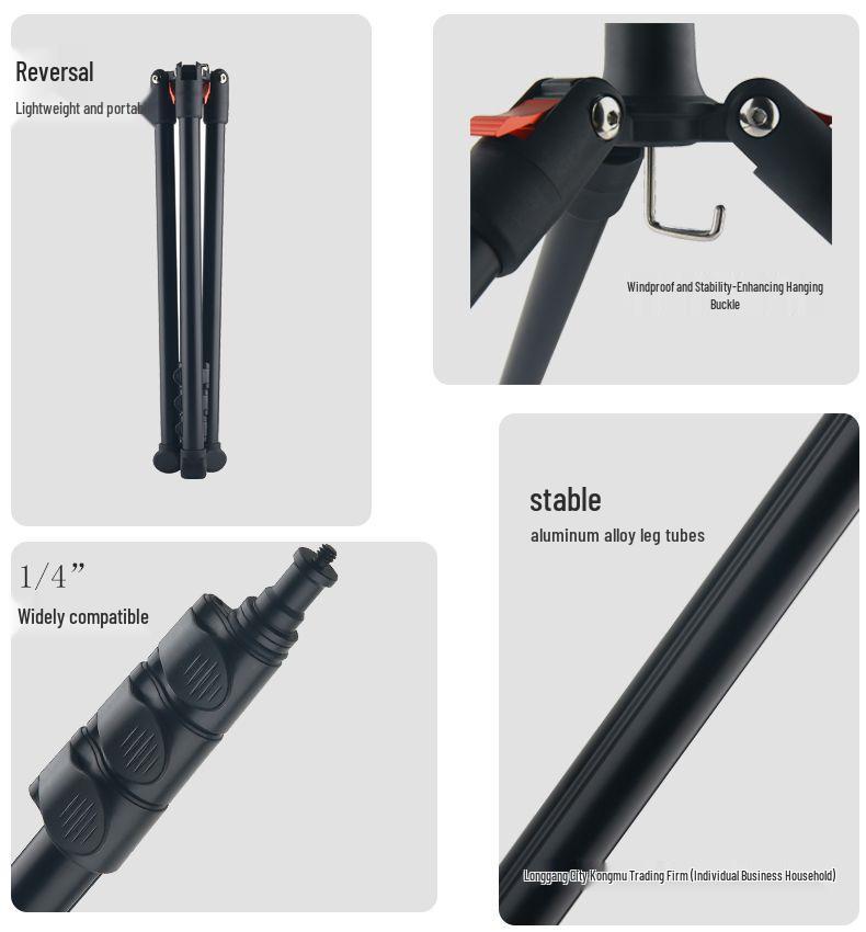Portable Foldable Tripod Light Stand for Photography and Streaming