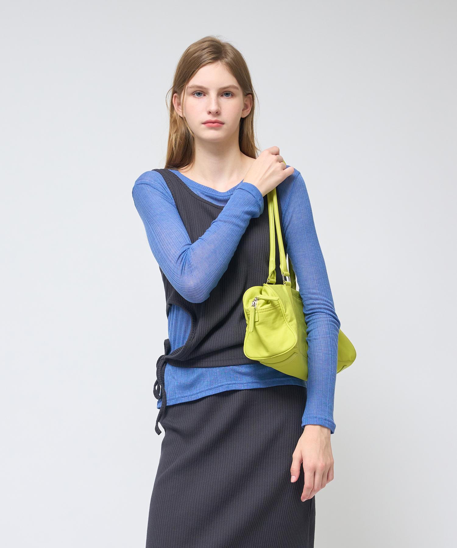 320 Showroom Wool Blend See-Through Long Sleeve Tshirts Blue Free
