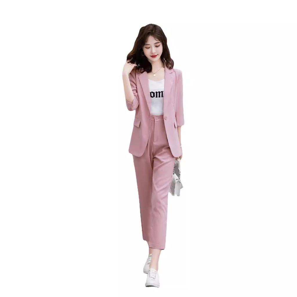 Women's Plus Size Professional Casual Suit Set - Spring/Summer Fashion 8019