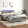 VidaXL Slat Bed Base with Mattress and LED, Upholstered Bed, Double Bed, Adult Bedroom Interior Bed, 3134639