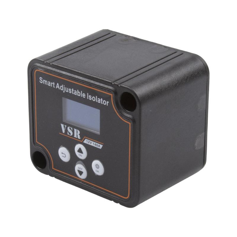 12V 140A Adjustable Dual Battery Isolator LCD Display Voltage Sensitive Split Charge Relay Voltage Setting VSR for Camper Car RV