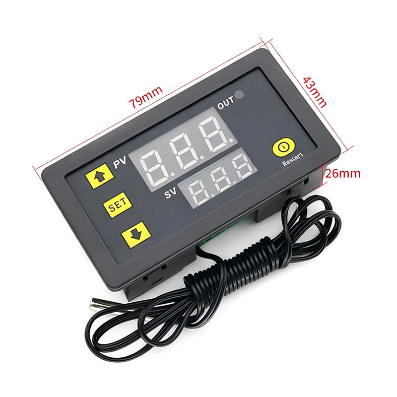 1Pcsled Display Thermostat With Heating/Cooling Controller W3230 12V24V Ac110‑20V Probe Wire 20A Digital Temperature Control