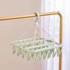 Foldable Drip Hanger with 32 Clips - Plastic Hanging Drying Rack for Clothes Underwear Socks