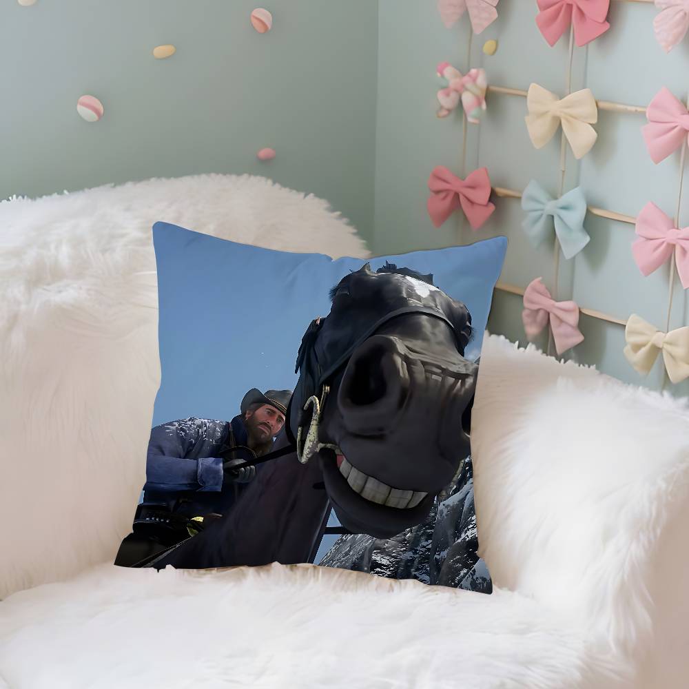 Game GRed Deads Redemption 2 Case Plush Fabric Soft Pillowcase Double Sided Print Cushion Cover Household Gifts
