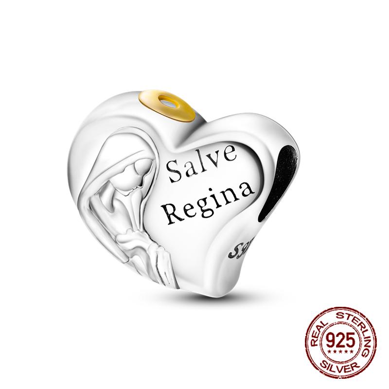 925 sterling copper boys and girls lovers pendant charms Fit 4MM hole diameter bracelet charm beads necklace Diy female Zircon