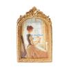 B0KB Florals Embossed Resins Picture Holder Antique Arch Photo Frame Includes Double Display Option Wall Hanging or Tabletop