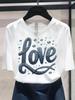 (Asian Size) cute letter 90s T shirt Print Women's Top O-neck Short Sleeve T-shirts Fashion Female Casual Clothing Graphic Tee