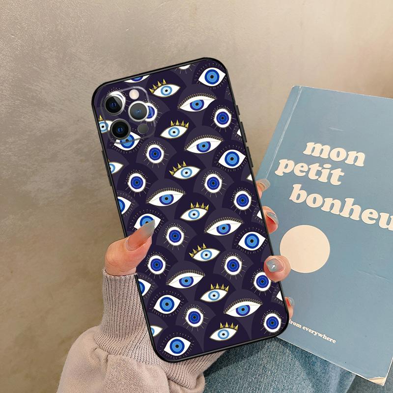 Evil Eye Case For iPhone 17 Air 15 14 13 12 11 16 Pro Max 13 mini XR 15 16 Plus 16e Back Cover Shell