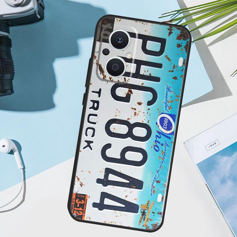 Retro Funny License Plate Cover For OPPO Reno 14 F 12 11 10 13 Pro 11F 12F 13F 7 8 Lite OPPO Find X8 X6 X5 X9 Pro Case