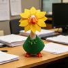 1 Set Mini Desk Goose Outfit Spring Summer Cute Sunflower Hat And Green Dress Felt Desk Goose Costume for 7 Inch Goose Statue Home Office Table Decor