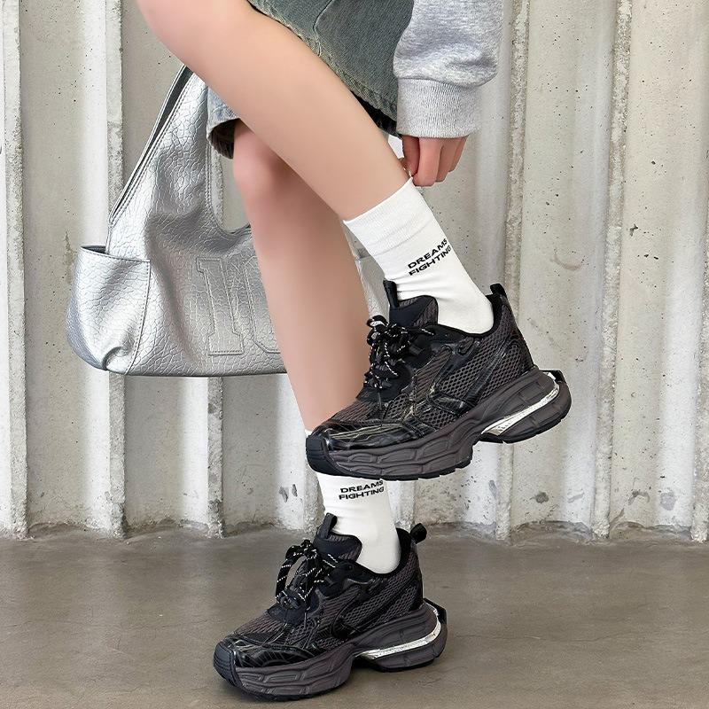 9 inner height increase dad shoes women's spring models small thick-soled casual sports shoes mesh breathable running shoes
