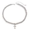 Hip-hop Rhinestone Cross Pendant Necklace Men's High Sense Simple Niche Men's Collarbone Chain Jewelry