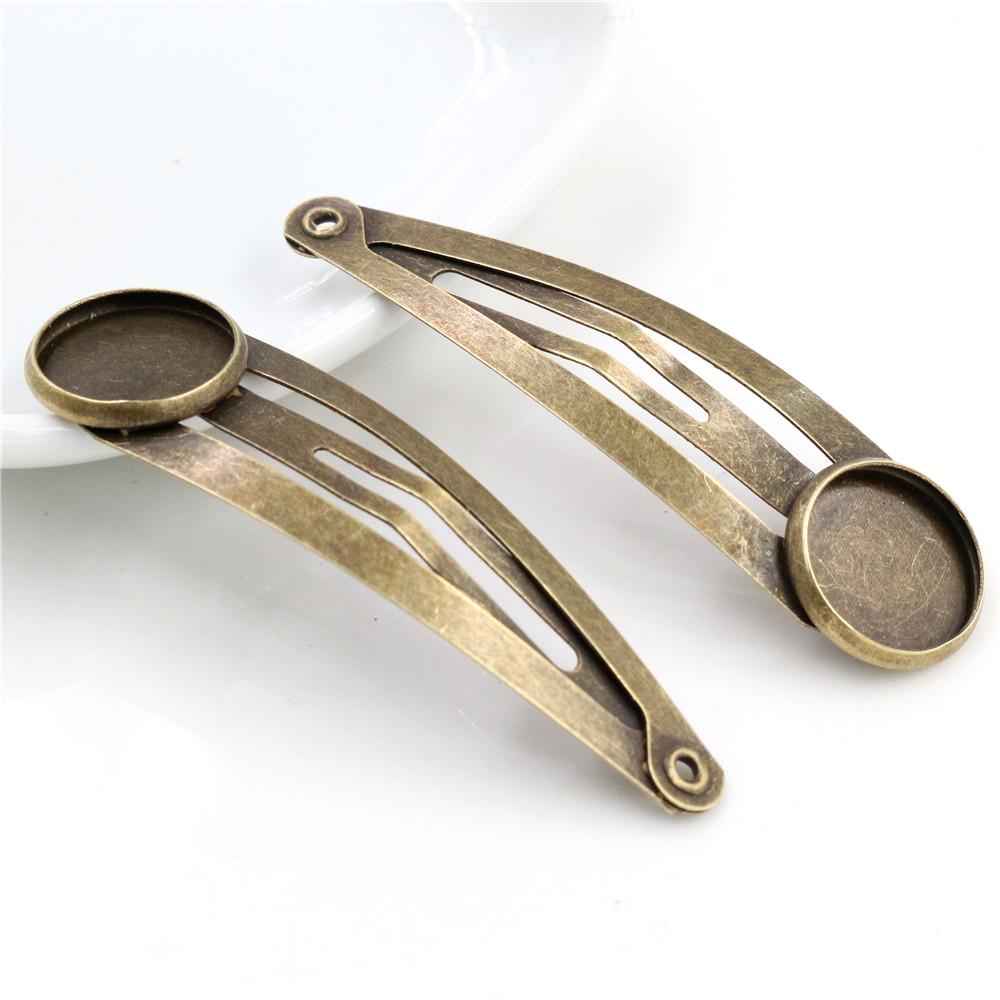 12mm 20mm 10pcs High Quality Classic 8 Colors Plated Copper Material Hairpin Hair Clips Hairpin Base Setting Cabochon Cameo base