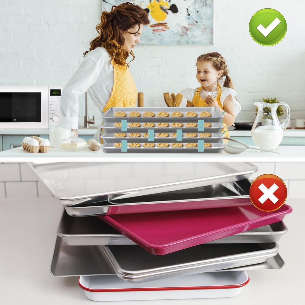 16Pcs Tray Stackers - Space-Saving Baking Sheet Stackers - Multipurpose Baking Sheet Rack, Tray Stackers for Cookie Sheets