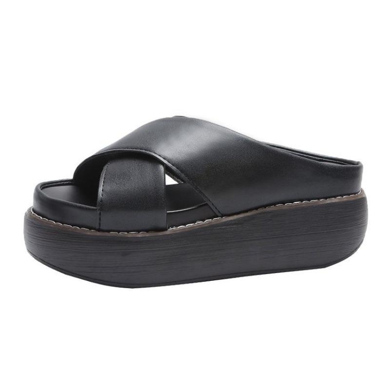 

Large Size Waterproof Platform Sandals and Slippers Women s Retro Sandals and Half Slippers 43