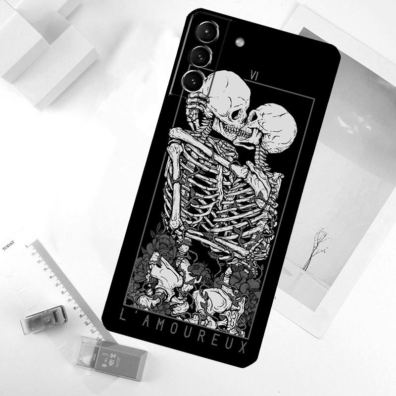 Horror Schädel Gothic Handyhülle Für Samsung Galaxy S24 FE S20 FE S21 S22 S23 S24 S25 Ultra S9 S10 S25 Plus Hülle