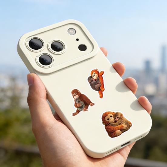 60Pcs Punch Monkey Cartoon Vinyl Sticker Set Fun Inspirational Waterproof Decals for Laptops Water Bottles Luggage Fun Expression Stickers