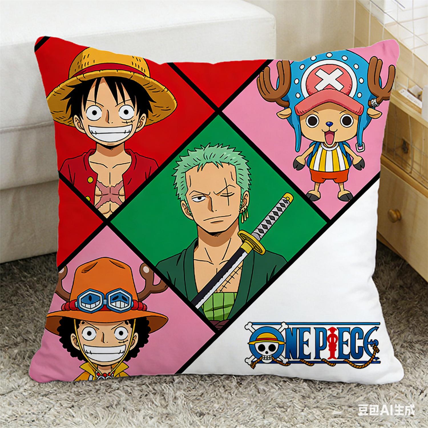 

Наволочка с принтом персонажа из аниме One Piece, любимого фанатами. Декоративная наволочка для спальни, гостиной и энтузиастов аниме 45x45cm