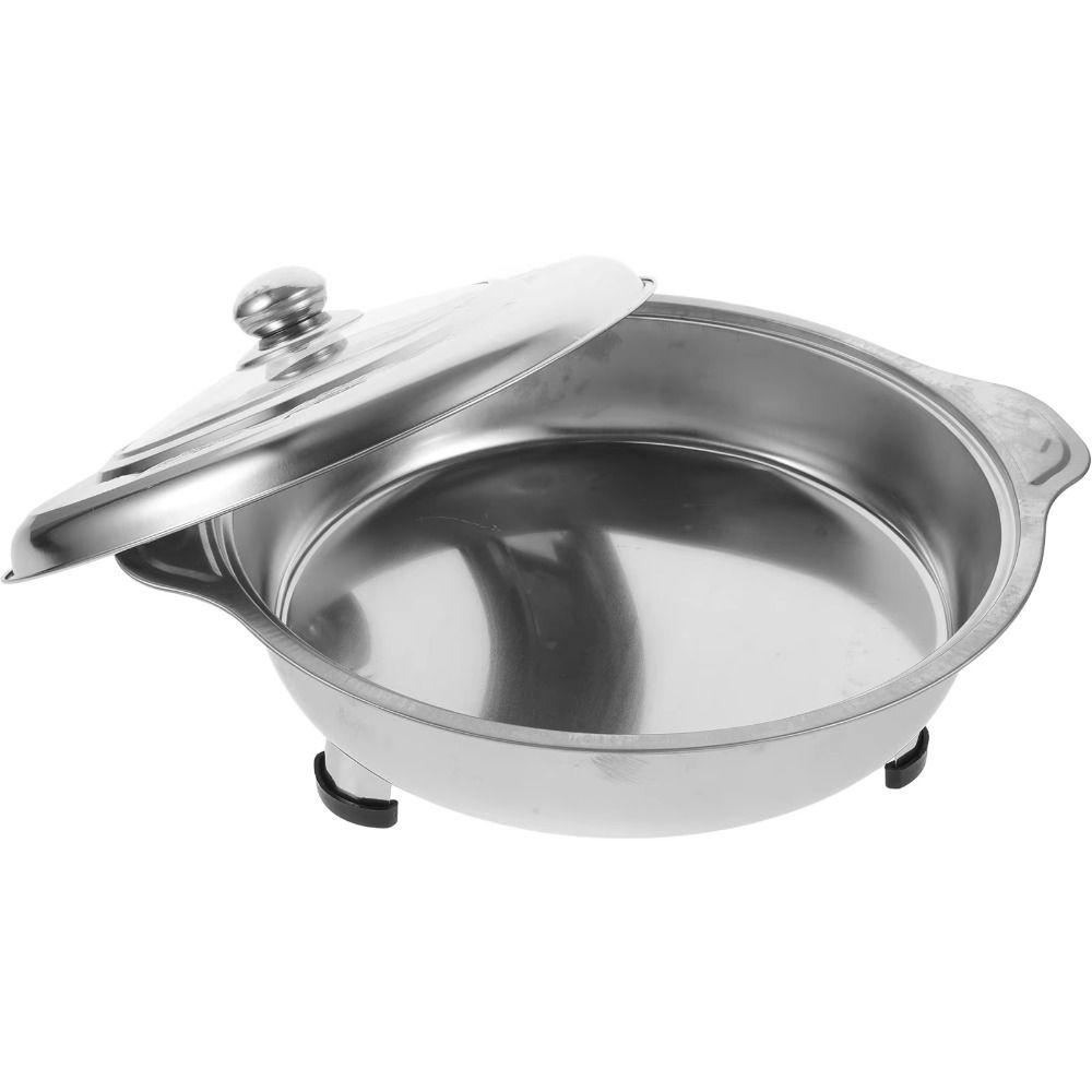 Stainless Steel Buffet Chafing Dish Food Tray Handle Hot Pot Portable Cooking Gear Save Space Detachable Legs