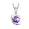 Fashion Temperament Love-shaped Purple Diamond Necklace Women's Gift Collarbone Chain Jewelry