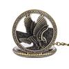 Large Antique Bronze Eagle Openwork Pocket Watch with Flower Design (8107)