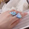 Daisy Enamel Flower Ring Open Ring Irregular Enamel Ring Cute Heart Ring  Women