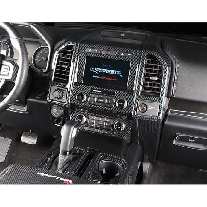 Carbon Fiber Interior Navigation Frame Cover Trim for Ford F150 2015- ABS