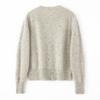 Women's Sweet Style Dot Yarn Round Neck Cashmere Cardigan with Lace Trim