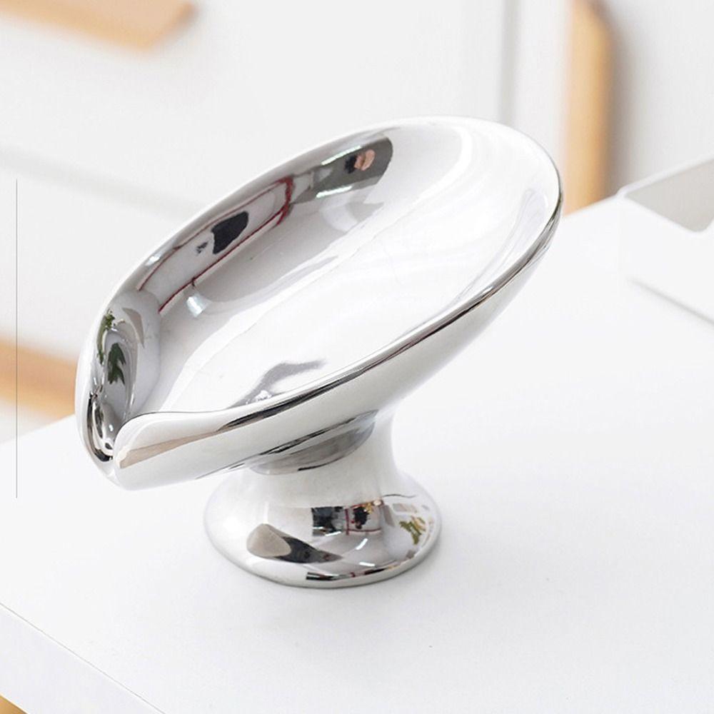 Leaf Shape Soap Dish Gold Silver Bathroom Storage Holder Elegant Soap Rack  Kitchen