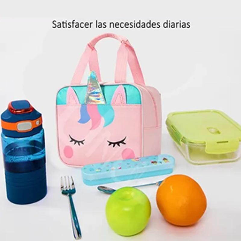 Kinder Lunchtasche Kindergarten Schüler Cartoon Tragbar Isolierte Thermische Lunchbox Tasche Rosa