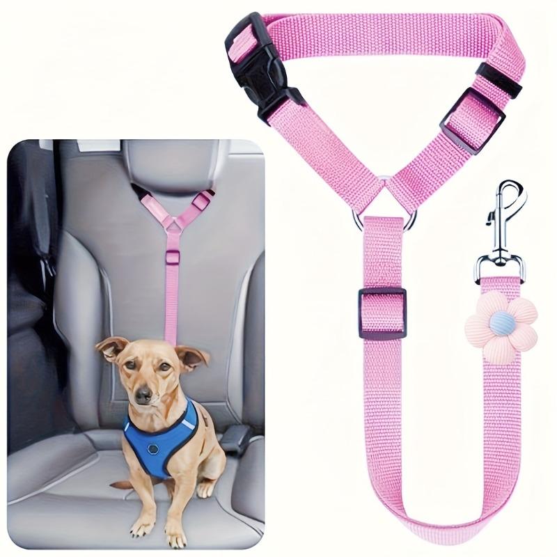 Adjustable Pet Safety Seatbelt Leash for Dogs and Cats - Convenient Car Headrest Tether, Retractable Pet Lead for Home Travel
