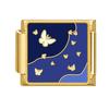 Y2K Gold Color Bear Cat Blue Sky Rose Flowers Moon Italian Charm Link Fit 9MM Stainless Steel Bracelet Women DIY Making Gifts