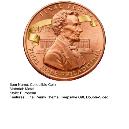 Yousheng Final Penny Collectible Coin Double-Sided Carved The Last Penny Tribute Token Souvenir Coin History Buffs Collectors Keepsake Gift
