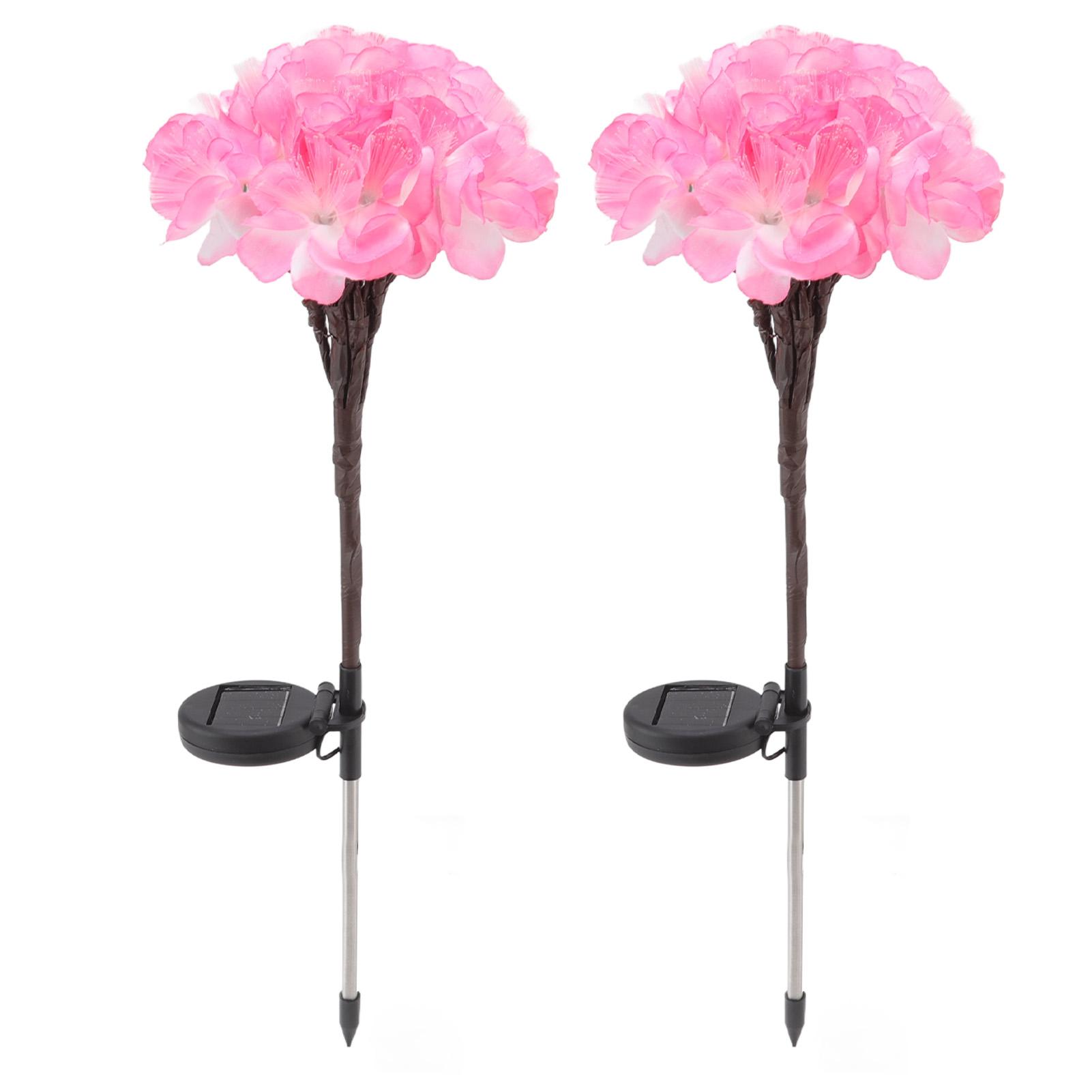 

2pcs Camellia Lights Solar Waterproof Outdoor Decorative Fairy Flower Lights for Garden