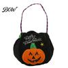 Halloween Gift Bag for Kids Trick or Treat Bucket, 9.8x5.9 Inch Pumpkin Witch Black Cat Plush Large Capacity Candy Holder Tote Bag, Soft Basket