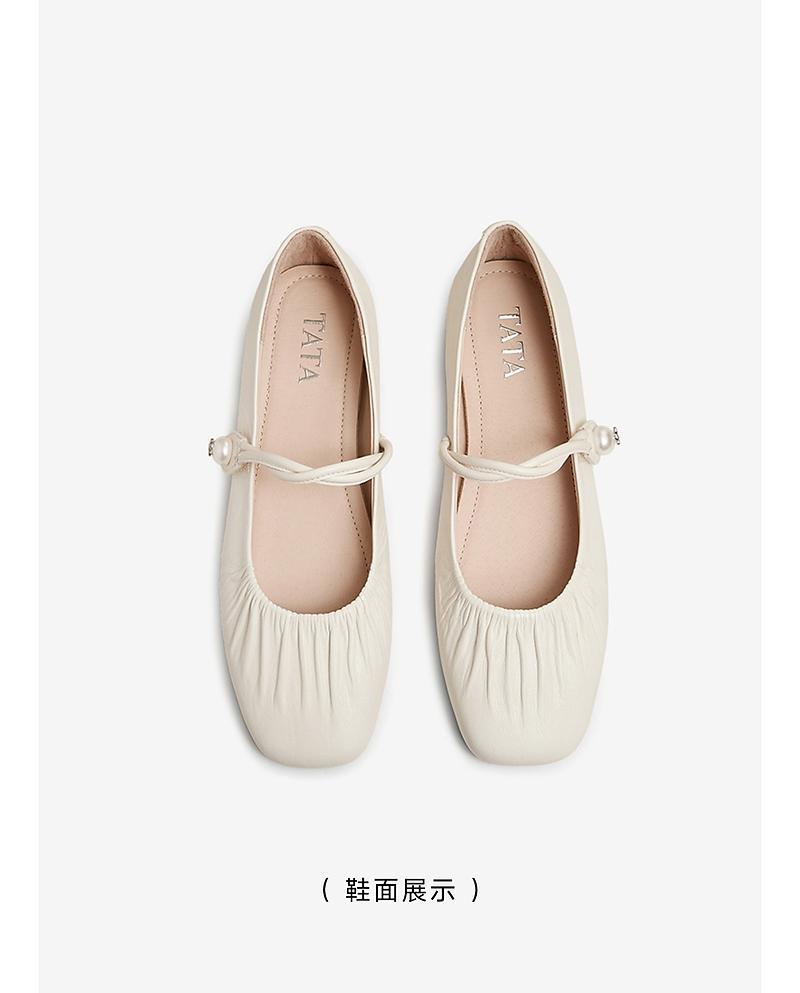 TATA/He She 2026 Spring Women's Fashion Versatile Mary Jane Shoes