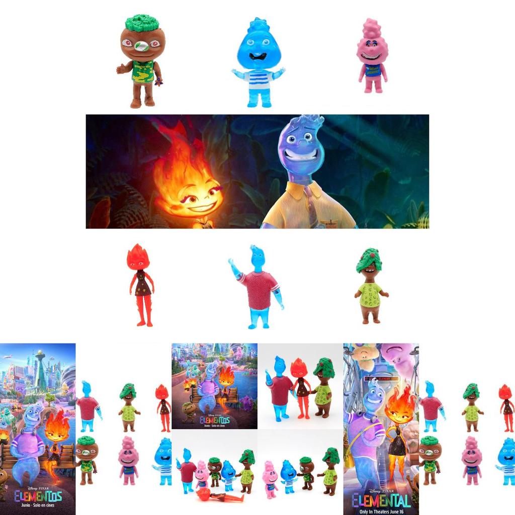 Crazy Element City Sammelfiguren-Set mit 6 PVC-Anime-Modellen